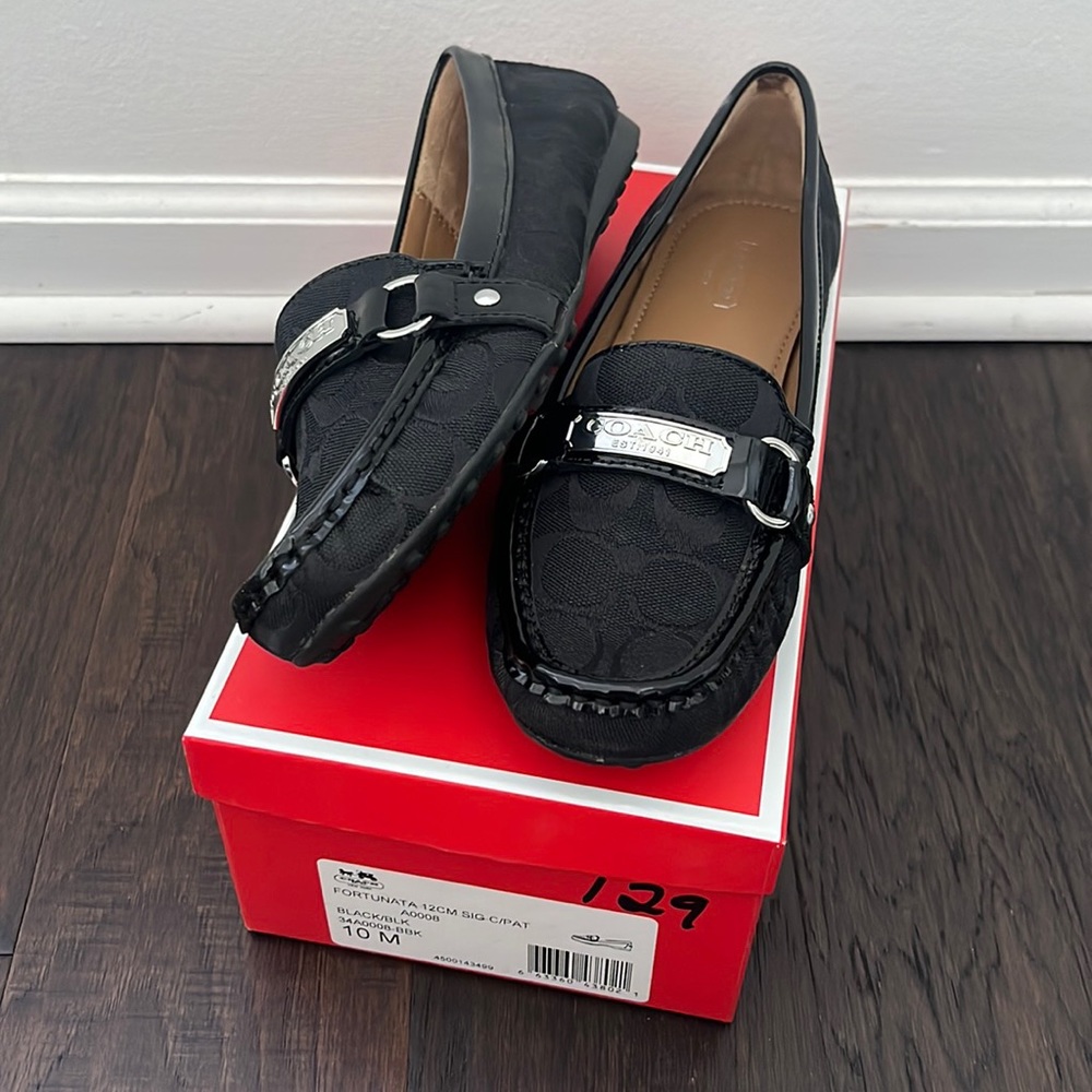 BRAND NEW COACH FORTUNATA 12CM BLACK WOMEN’S LOAFERS